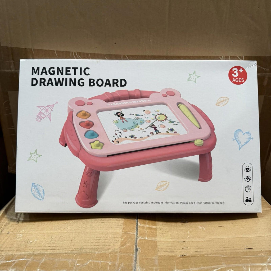 Blue Magnetic Drawing Board for Toddlers 3+ with Legs, Doodle Toy 16”
