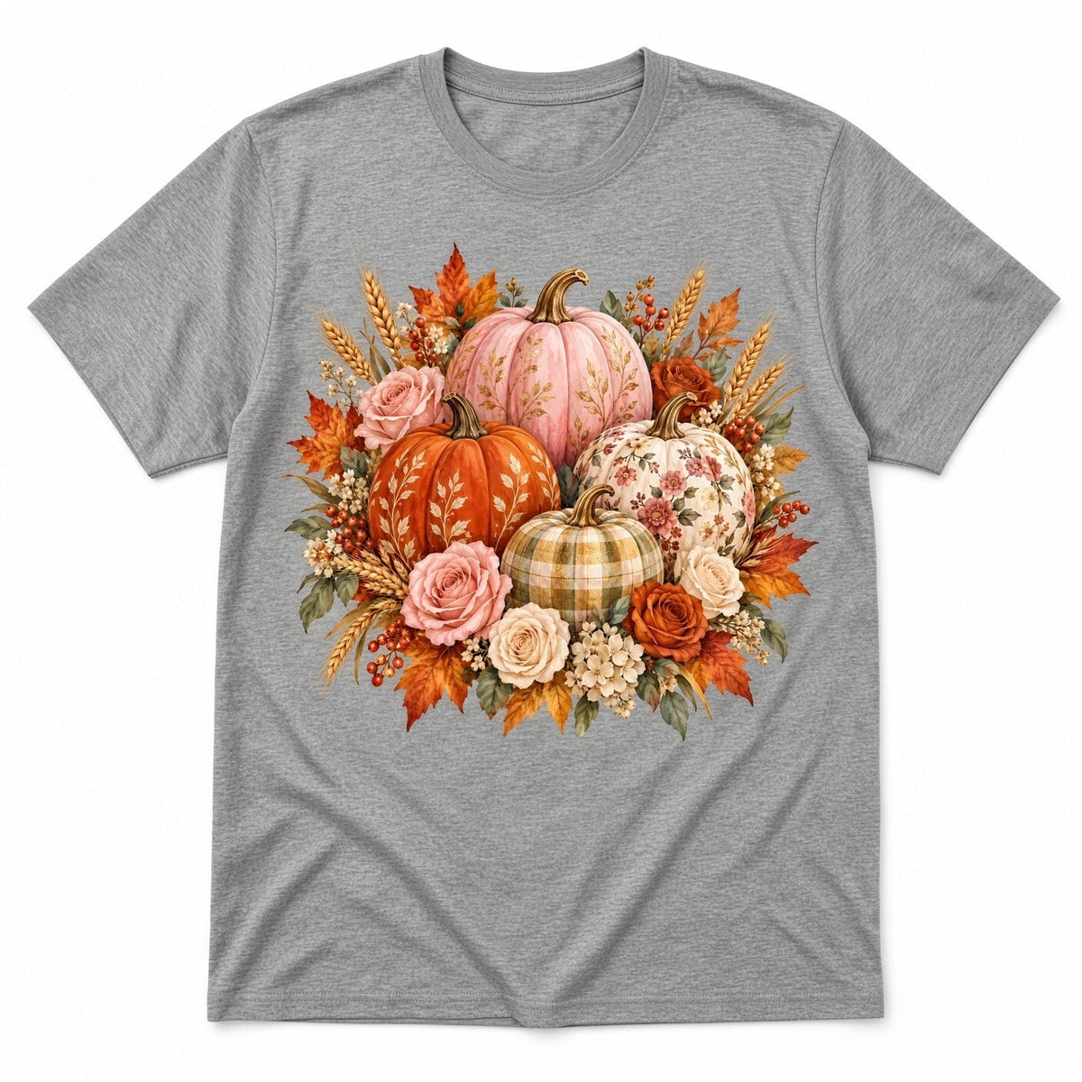 4PCS 10in Floral Fall Pumpkin Bouquet DTF Transfers