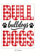 4pcs 10" Bull Bulldogs Dogs DTF PNG Buffalo Plaid Iron On Transfer