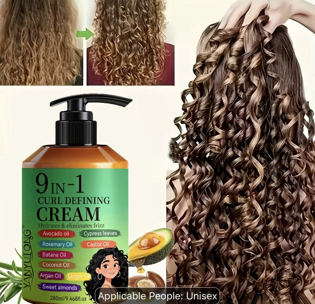 9-in-1 Curl Defining Cream 9.46oz Frizz Control Moisturizing Curly Hair Styling