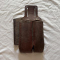 Vintage Brown Leather Double Pouch Duty Belt Holder Police Gear