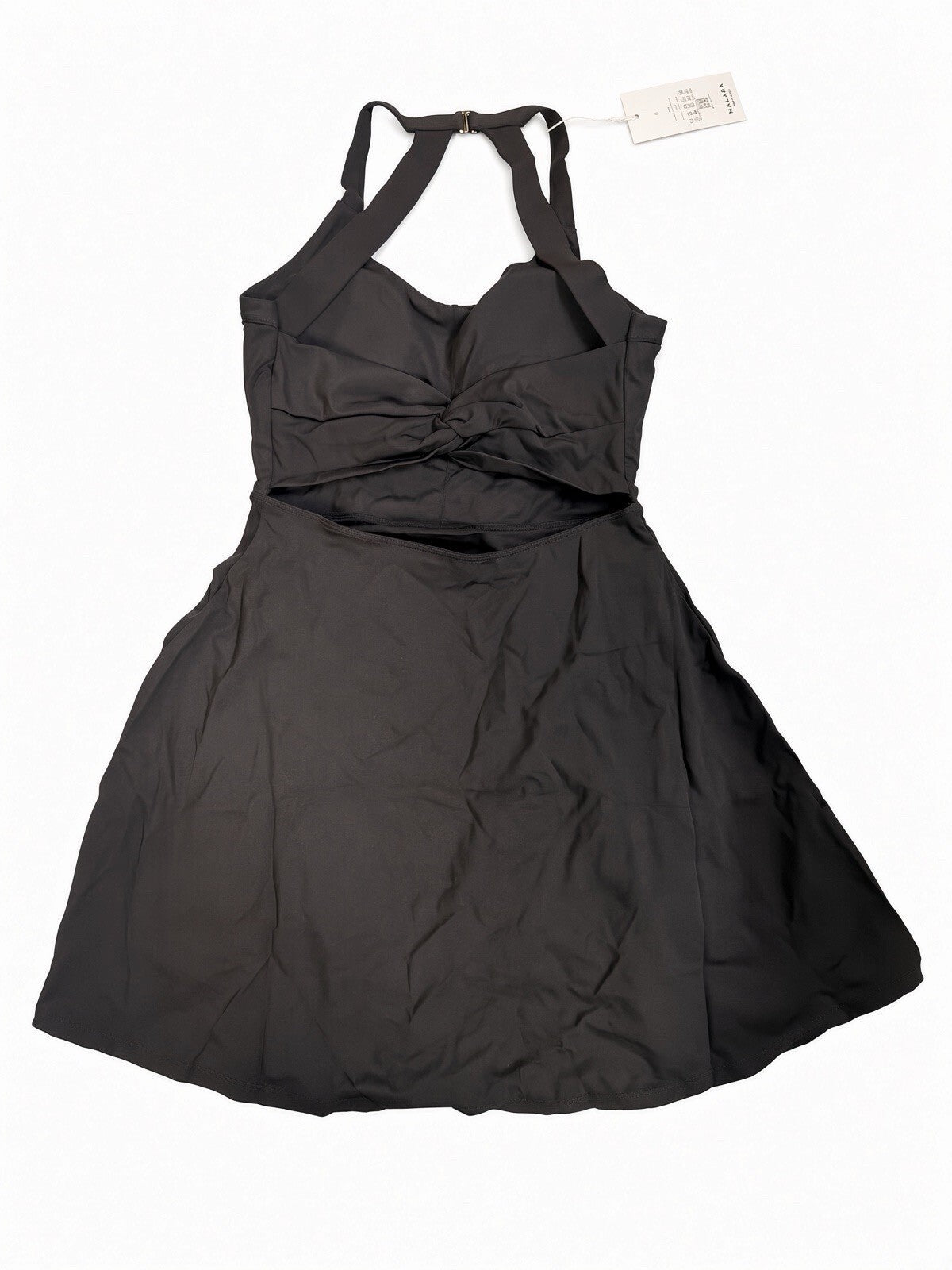 HALARA Women’s Black Halter Athletic Dress Built In Bra Backless Size S NWT