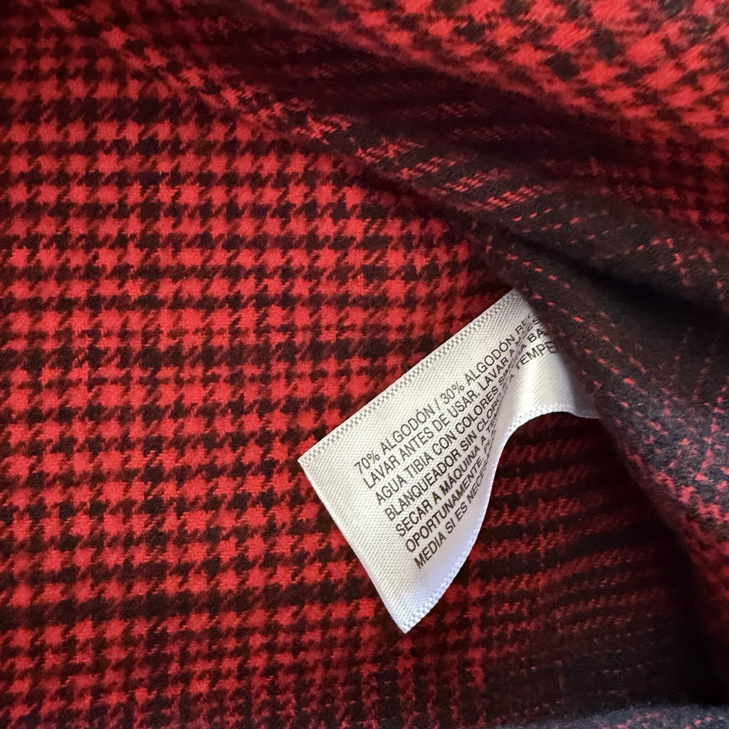 NWT Goodfellow & Co Red Black Plaid Flannel Button-Down Shirt Men's M