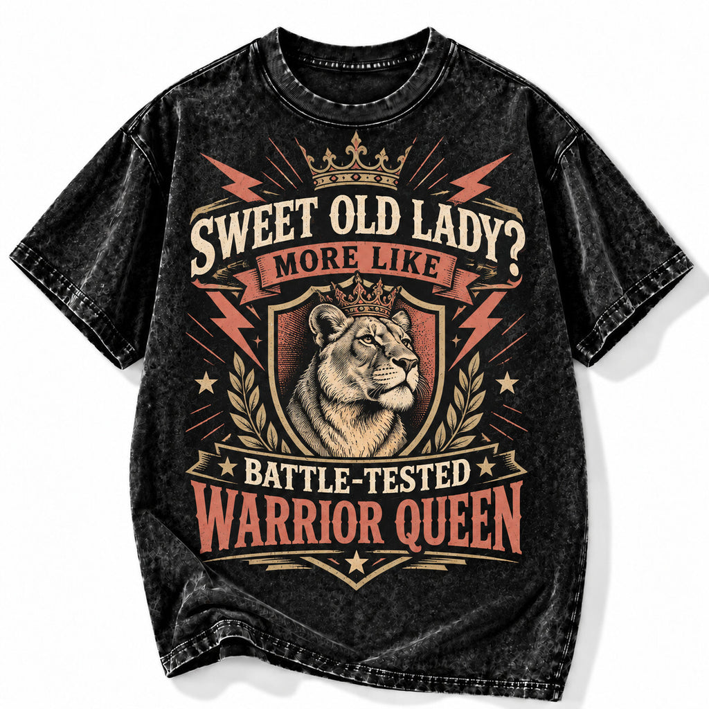 Battle Tested Warrior Queen Acid Wash Shirt Funny Women’s Graphic Tee