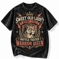 Battle Tested Warrior Queen Acid Wash Shirt Funny Women’s Graphic Tee