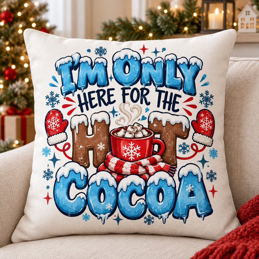 4Pcs Funny Winter DTF Transfers 10" Here for Hot Cocoa Heat Press