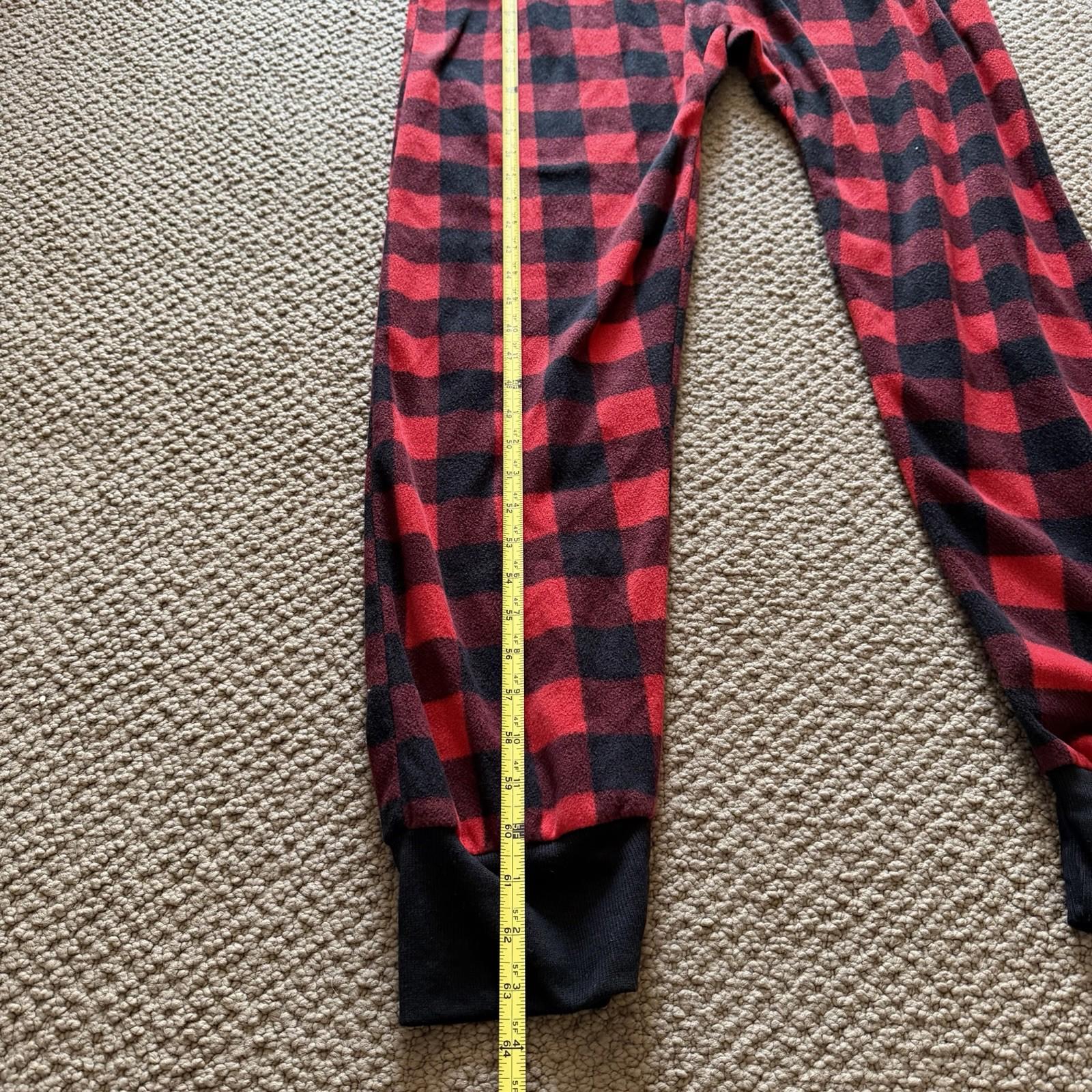 Tipsy Elves Jumpsuit Adult L Red Buffalo Plaid One Piece Pajama Lounge Holiday
