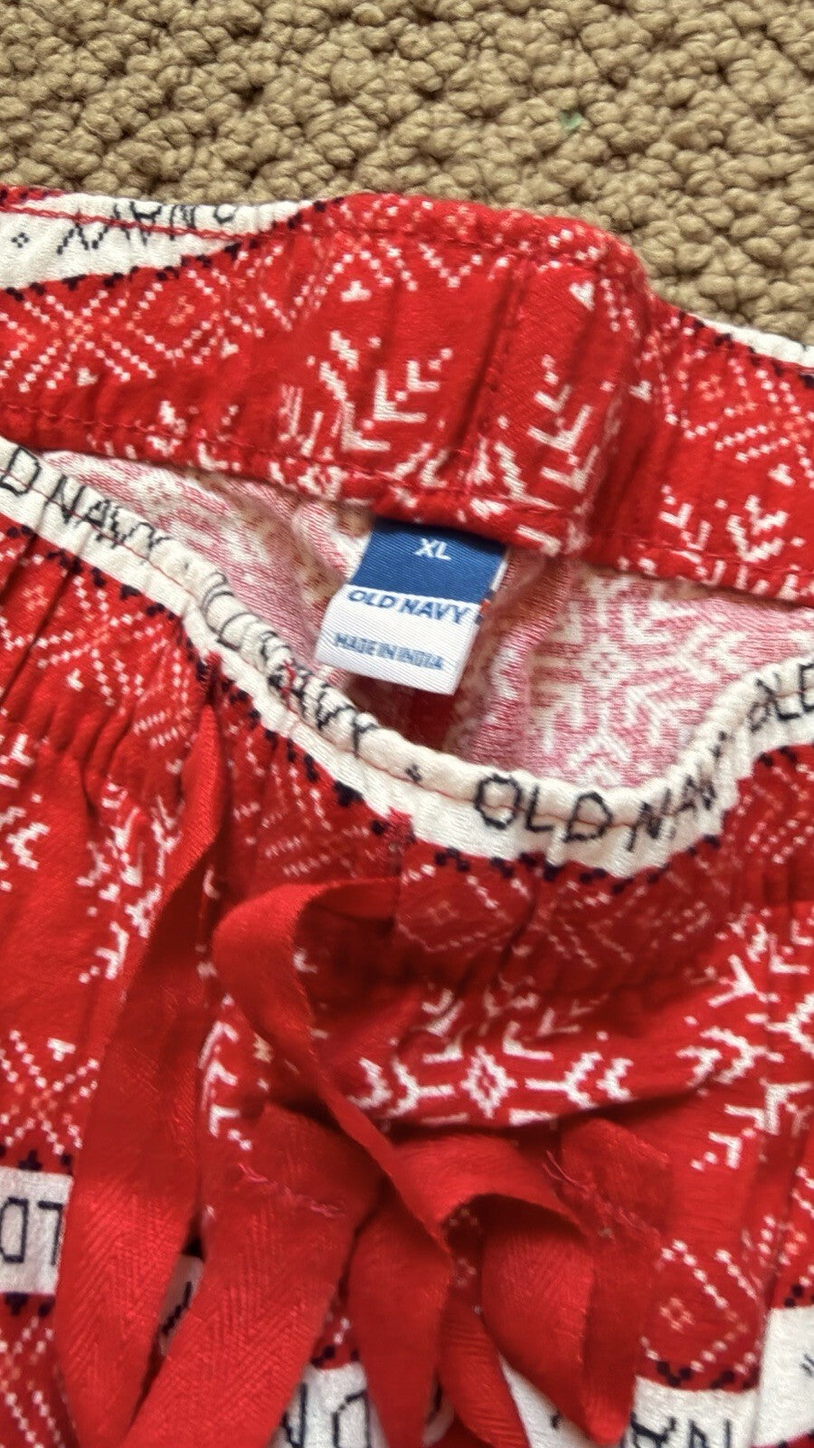 Old Navy Women’s XL Red Snowflake Fair Isle Christmas Pajama Pants Holiday NWT