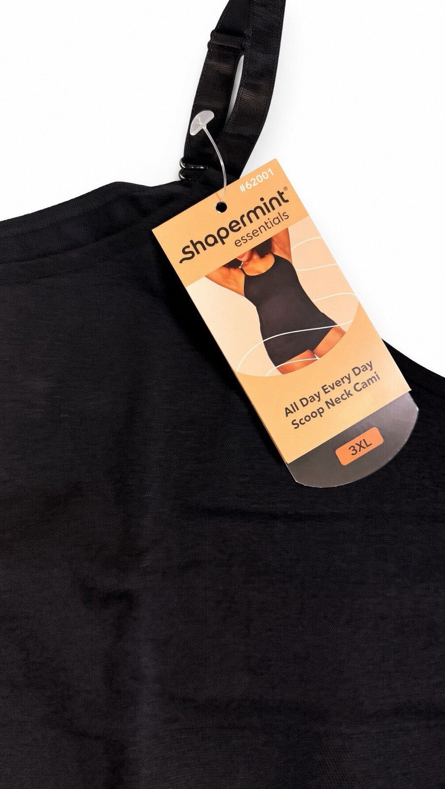 Shapermint Essentials All Day Every Day Scoop Neck Cami 3XL Black Shapewear NWT