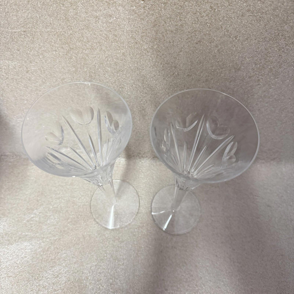 Waterford Millennium “Love” - Toasting Fluted Champagne Glasses 9 1/4”, Set of 2