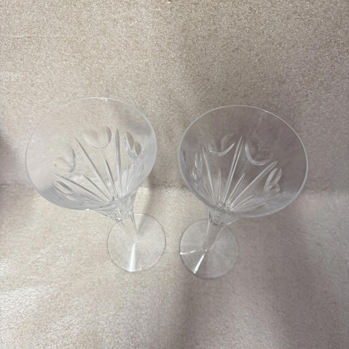 Waterford Millennium “Love” - Toasting Fluted Champagne Glasses 9 1/4”, Set of 2