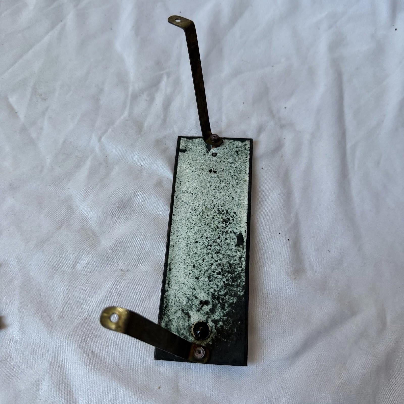 Antique French Enamel Thermometer Centigrade Wall Mount Weather Station c1900