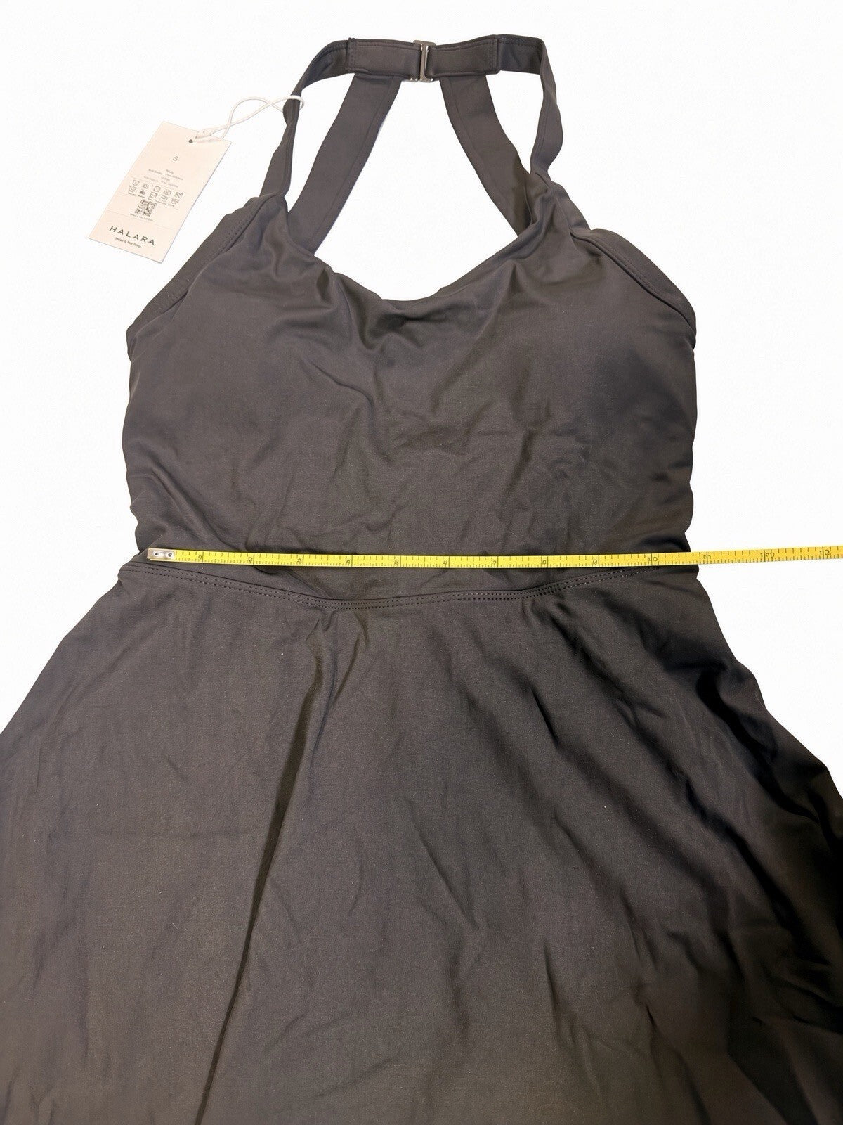 HALARA Women’s Black Halter Athletic Dress Built In Bra Backless Size S NWT