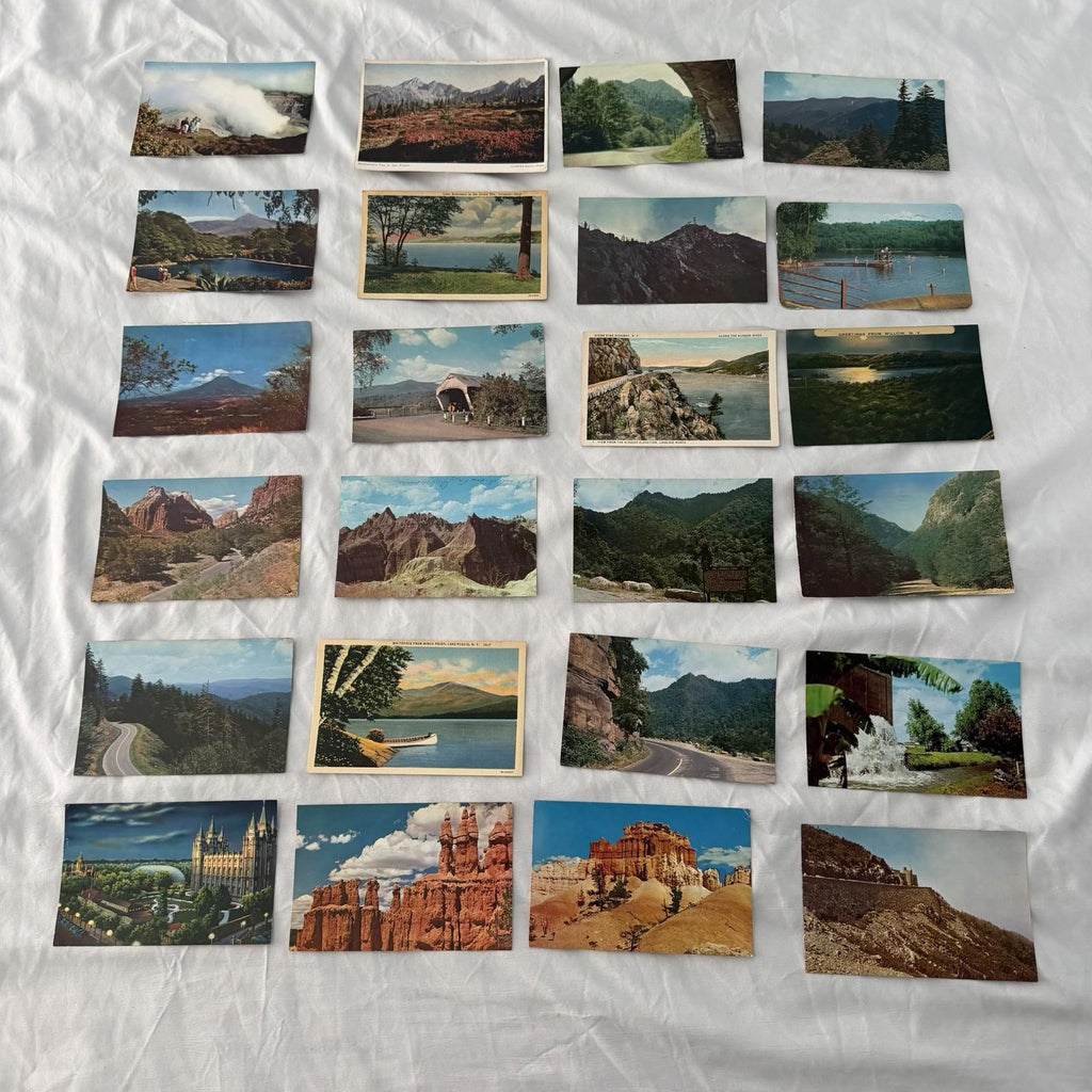 Vintage Scenic Postcards Lot - National Parks, Mountains, Lakes, Covered Bridges
