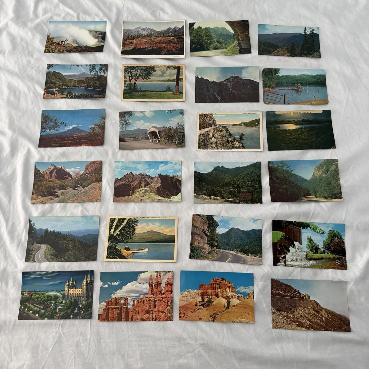 Vintage Scenic Postcards Lot - National Parks, Mountains, Lakes, Covered Bridges