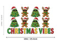 Christmas Vibes DTF Transfer 10" PK4 Gingerbread Tree Sunglasses Heat Press