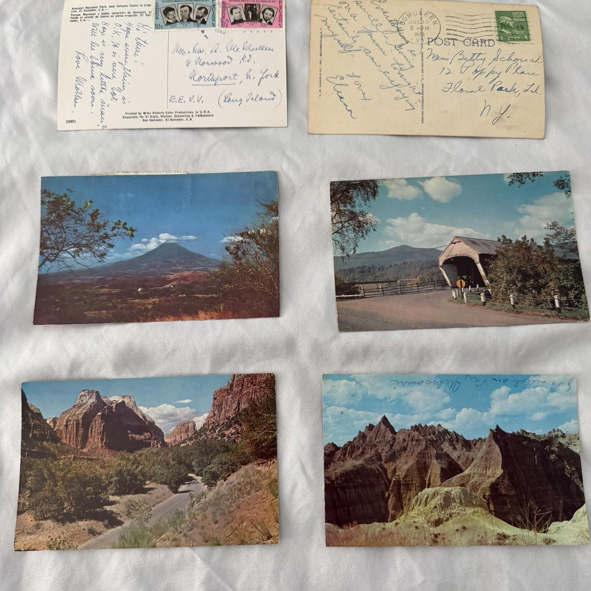 Vintage Scenic Postcards Lot - National Parks, Mountains, Lakes, Covered Bridges