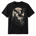 Dragon Castle Full Moon T-Shirt Black Fantasy Gothic Graphic Tee