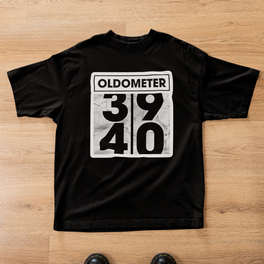 Oldometer 39 40 Funny 40th Birthday T-Shirt | Turning 40 Gift Vintage Retro