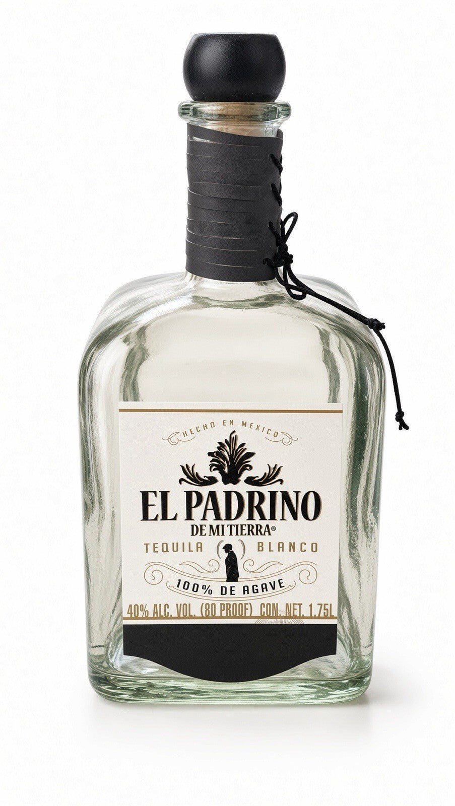 El Padrino De Mi Tierra Tequila Blanco 1.75L Empty Glass Bottle Mexico Decor