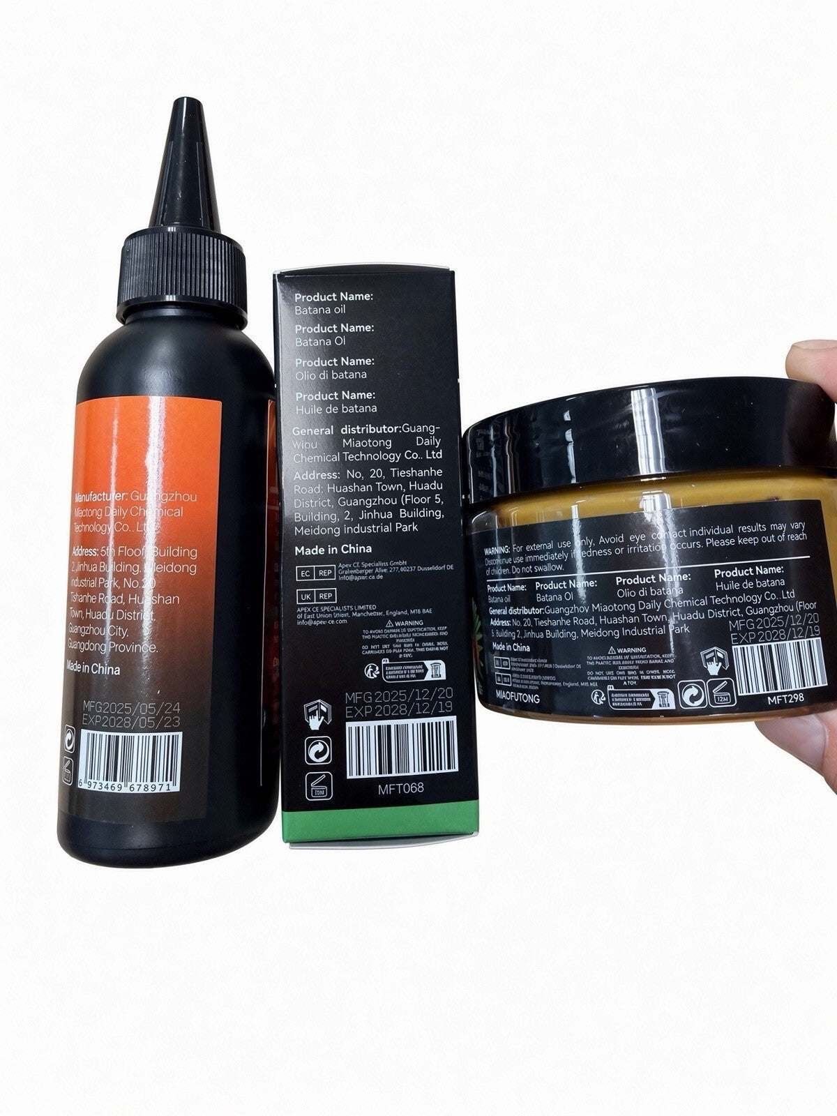 3PC Batana Oil Hair Care Set Raw Batana Rosemary Castor Pumpkin Seed Scalp Oil