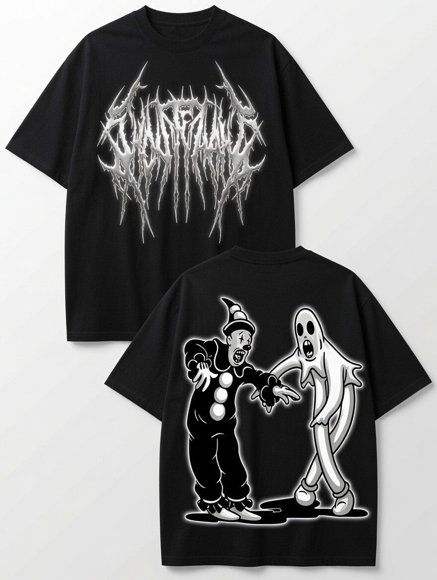 Scary Horror Clown Ghost Graphic Tee Creepy Halloween Shirt