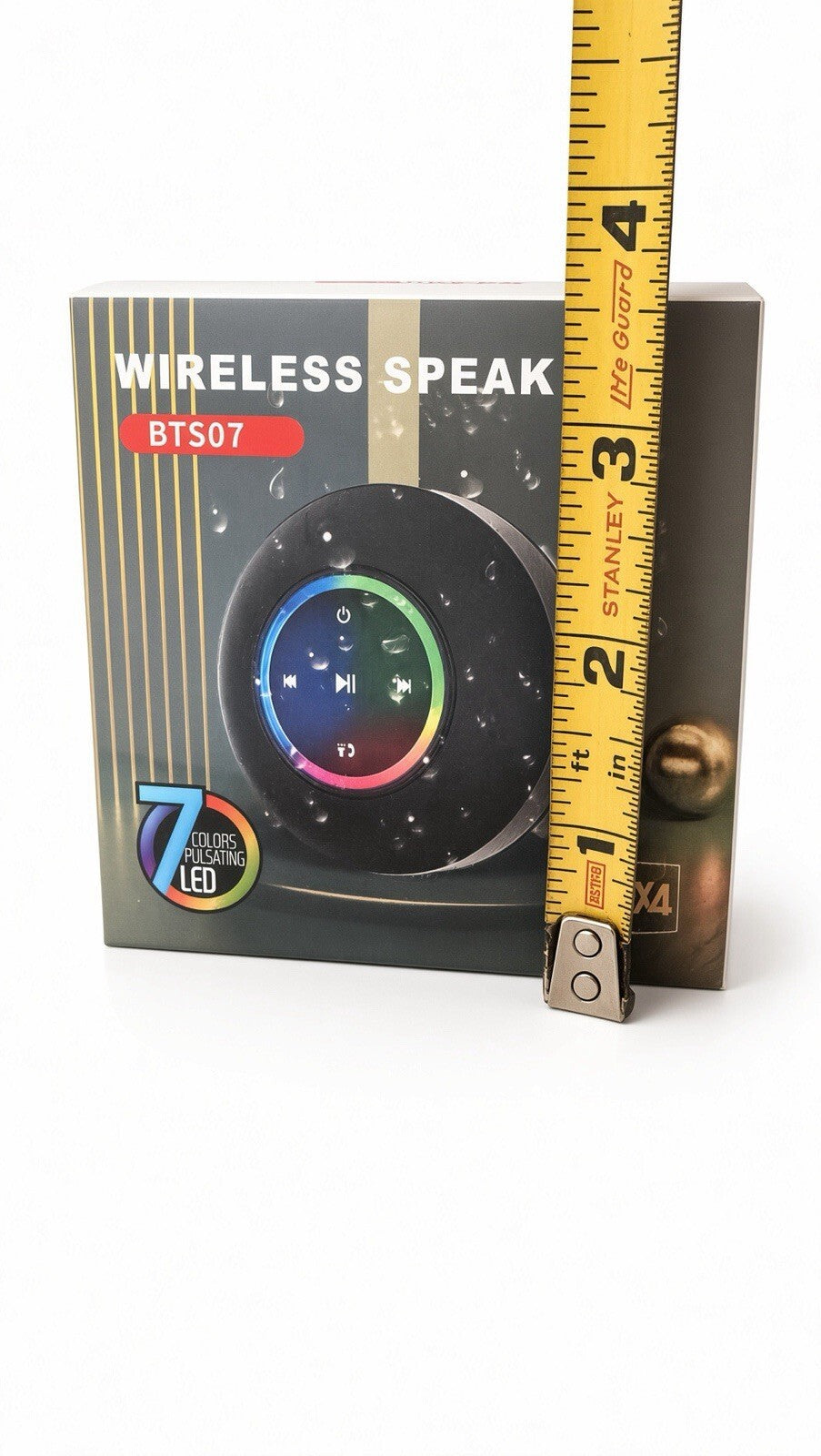 BTS07 Wireless Bluetooth Speaker IPX4 LED Portable Mini Shower Speaker USB
