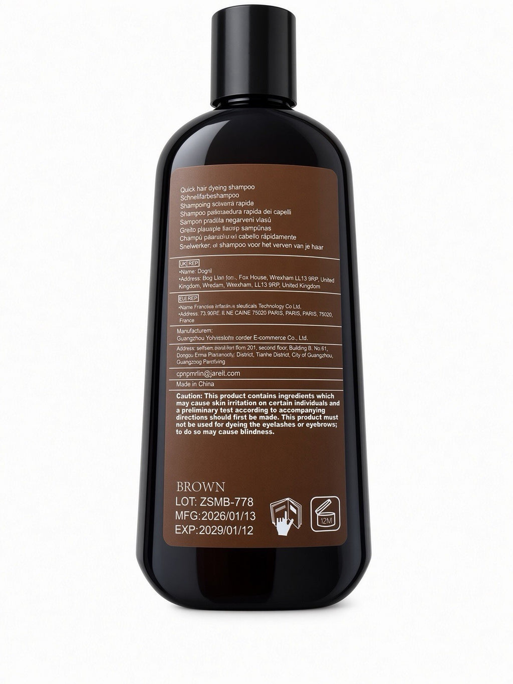 Sumvx 3in1 Brown Hair Dye Shampoo Moisturizing Smooth Long Lasting Color 100ml