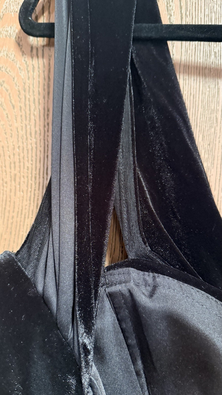 Black Satin Velvet Formal Evening Gown Dress XXL About 65” Long