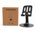 Metal Desktop Phone Stand Adjustable Tablet Holder 360 Rotate Foldable Grey