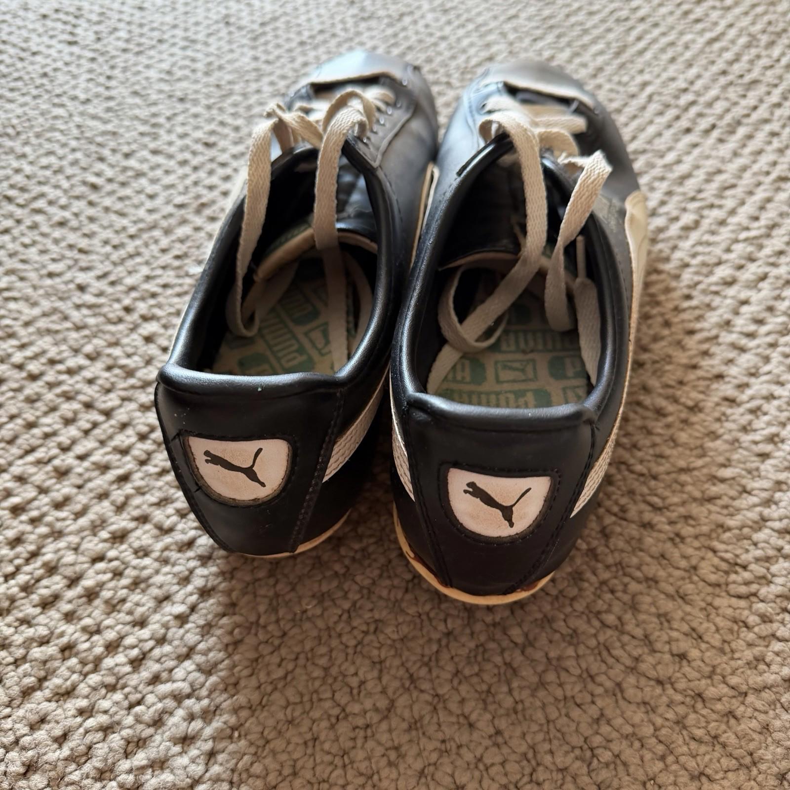 Vintage 1970s Puma Super Sport Soccer Cleats Black Leather Made Taiwan