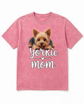 Acid Wash Pink Tee Yorkie Mom Shirt Cute Yorkshire Terrier Dog Lover Gift
