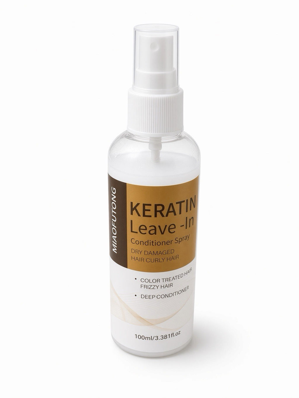 MIAOFUTONG Keratin Leave-In Conditioner Spray for Dry Damaged Curly Hair 100ml