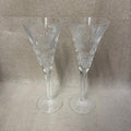 Pair of WATERFORD CRYSTAL Millennium Prosperity Wheat Champagne Toasting Flutes