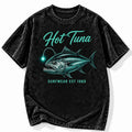 Acid Wash Black Tee Hot Tuna Surfwear Fish Graphic Vintage  Streetwear