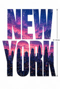 4PCS DTF Transfer New York City Skyline Sunset Letters 10in Iron On