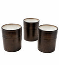 Food Network Stoneware Coffee Mugs Set of 3 Brown Cream 4” Tall Ribbed
