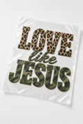 PK4 Love Like Jesus DTF Transfer 10in Leopard Camo Christian Heat Press Film