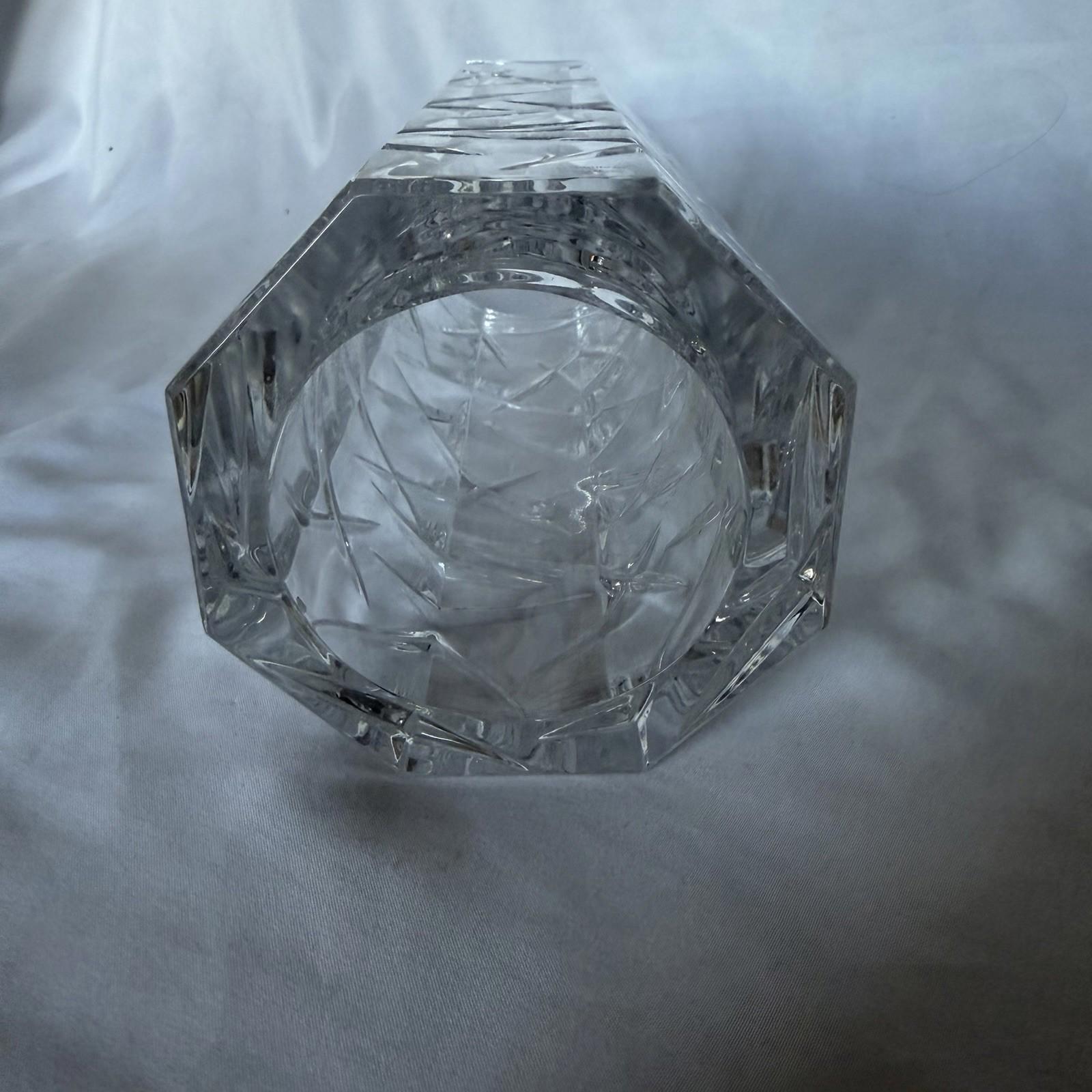 Marquis by Waterford Crystal Tall Vase Geometric Cut Hexagon Germany 10”