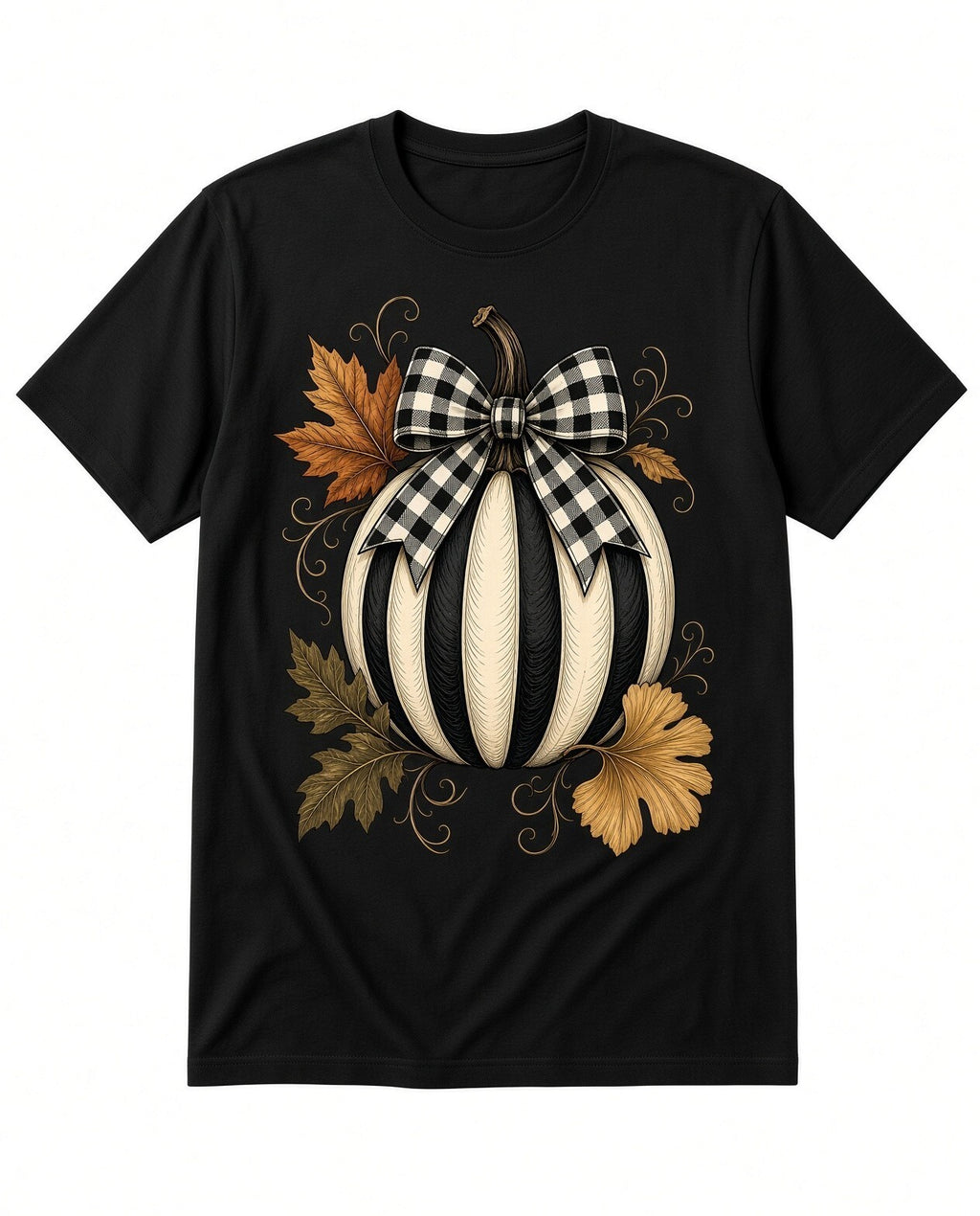4pcs 10in Striped Pumpkin Buffalo Check Bow DTF Transfer
