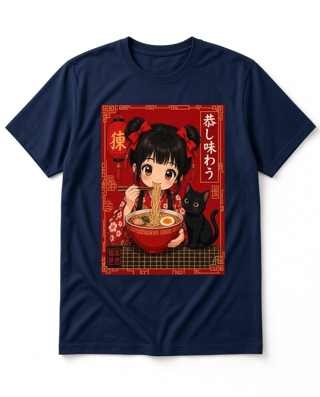 4pcs 10" DTF Transfer Anime Girl Ramen Black Cat Iron On Heat Press Shirt