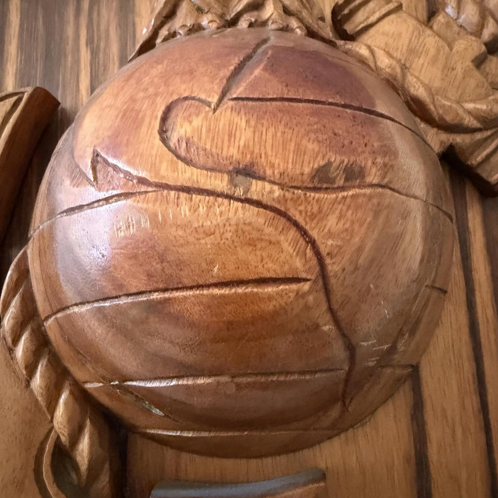 Large Hand Carved USMC EGA Eagle Globe Anchor Wooden Plaque Subic Bay