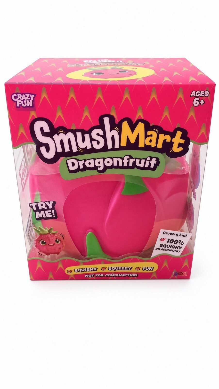 SmushMart Dragonfruit Squish Toy Crazy Fun Stretch Squeeze Ages 6+ New Sealed