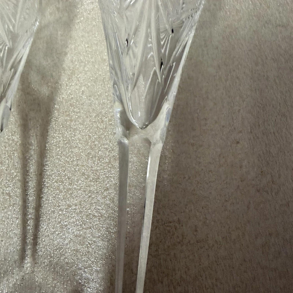 Pair of Waterford Crystal Millennium “Happiness” Champagne Toasting Flute 9 1/4”