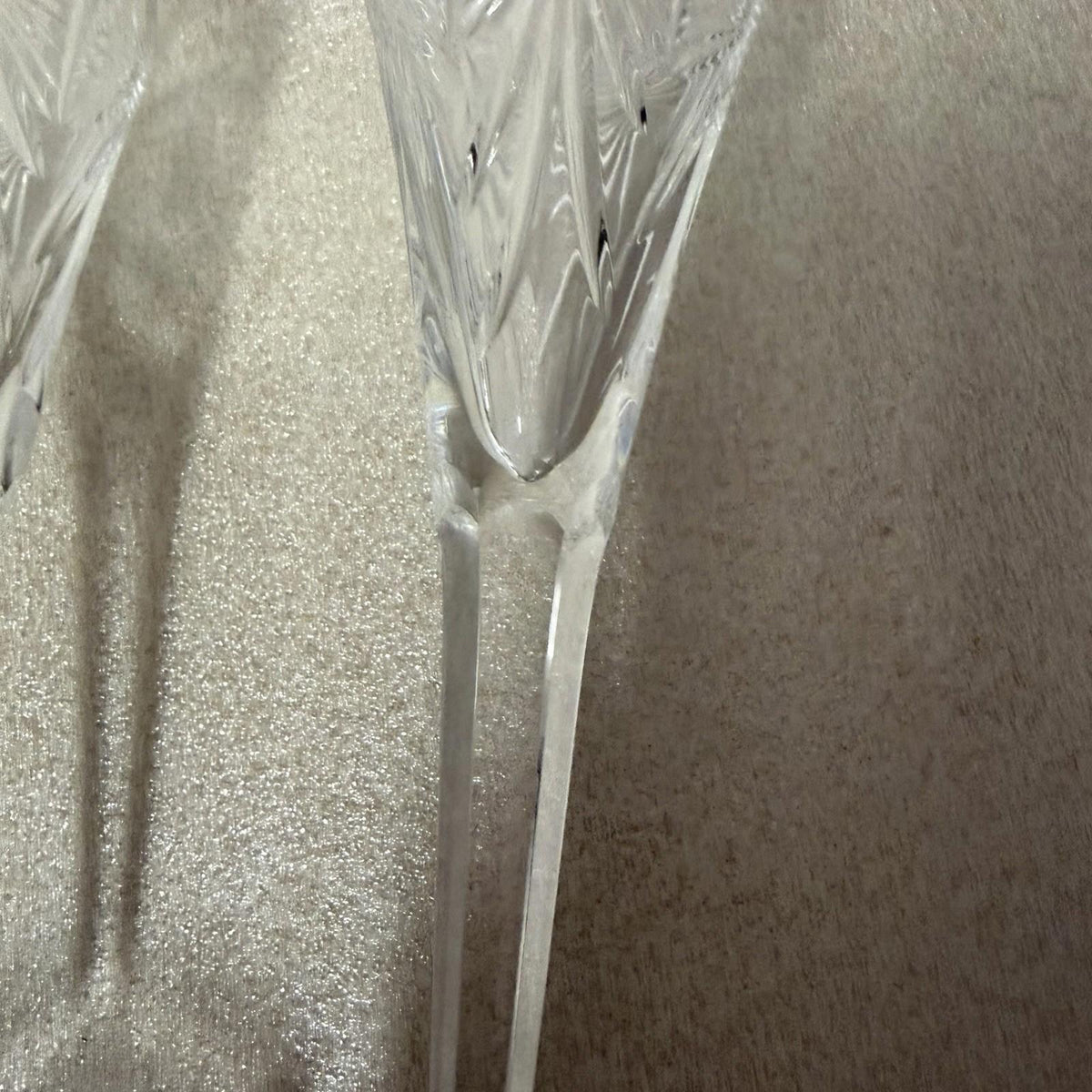 Pair of Waterford Crystal Millennium “Happiness” Champagne Toasting Flute 9 1/4”