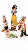 Vintage Disney Snow White & Seven Dwarfs Ceramic Figurines Set Japan 8 Pc