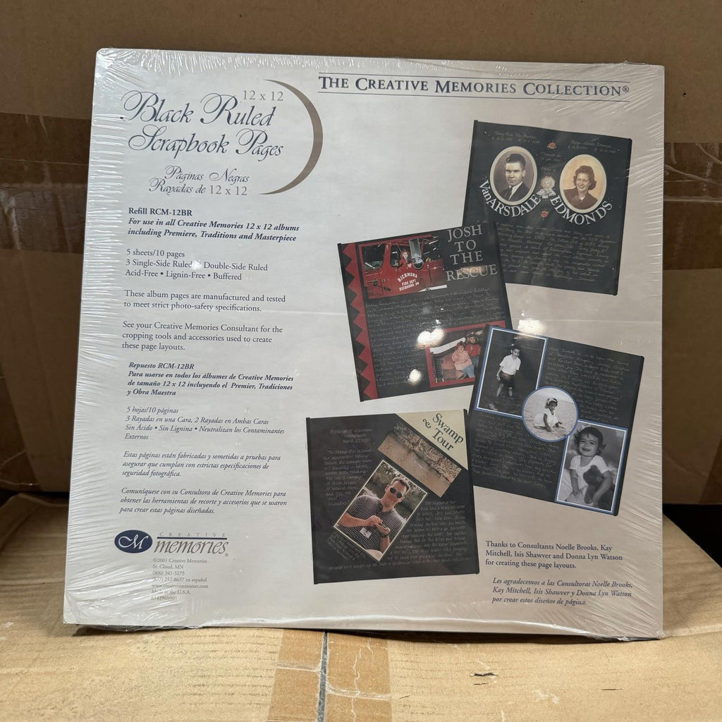 Creative Memories RCM-12BR 12x12 Black Ruled Pages Refill 5 Sheets/10 Pages