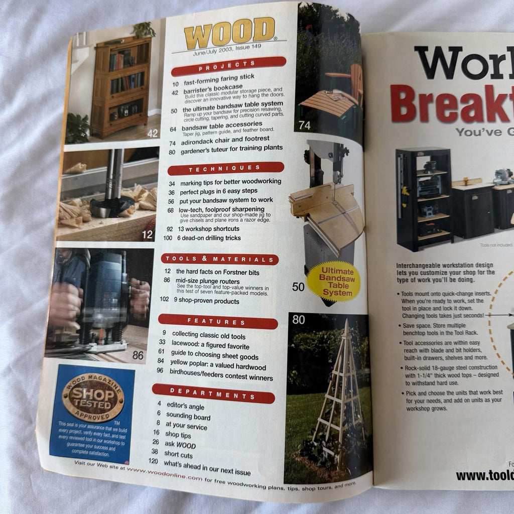 WOOD Magazine Jun/Jul 2003 Issue 149 Barrister Bookcase Bandsaw Jig Plans