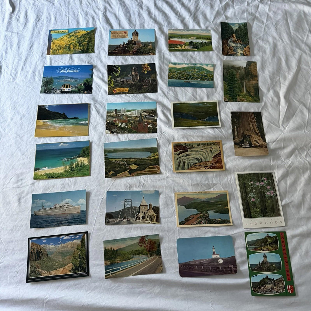 Vintage Postcards Lot - San Francisco, Zion, Redwoods, Castles & Beaches