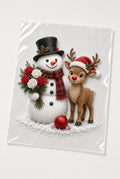 PK4 Snowman Reindeer Christmas DTF Transfer 10in Holiday Heat Press Film